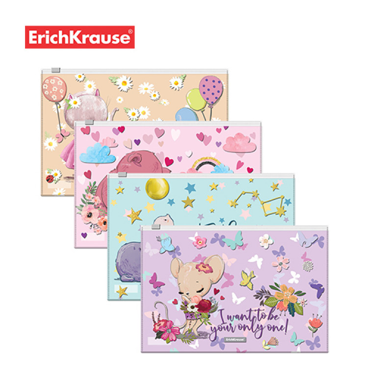 Папка со зип патент Б5 Анималс Erich Krause